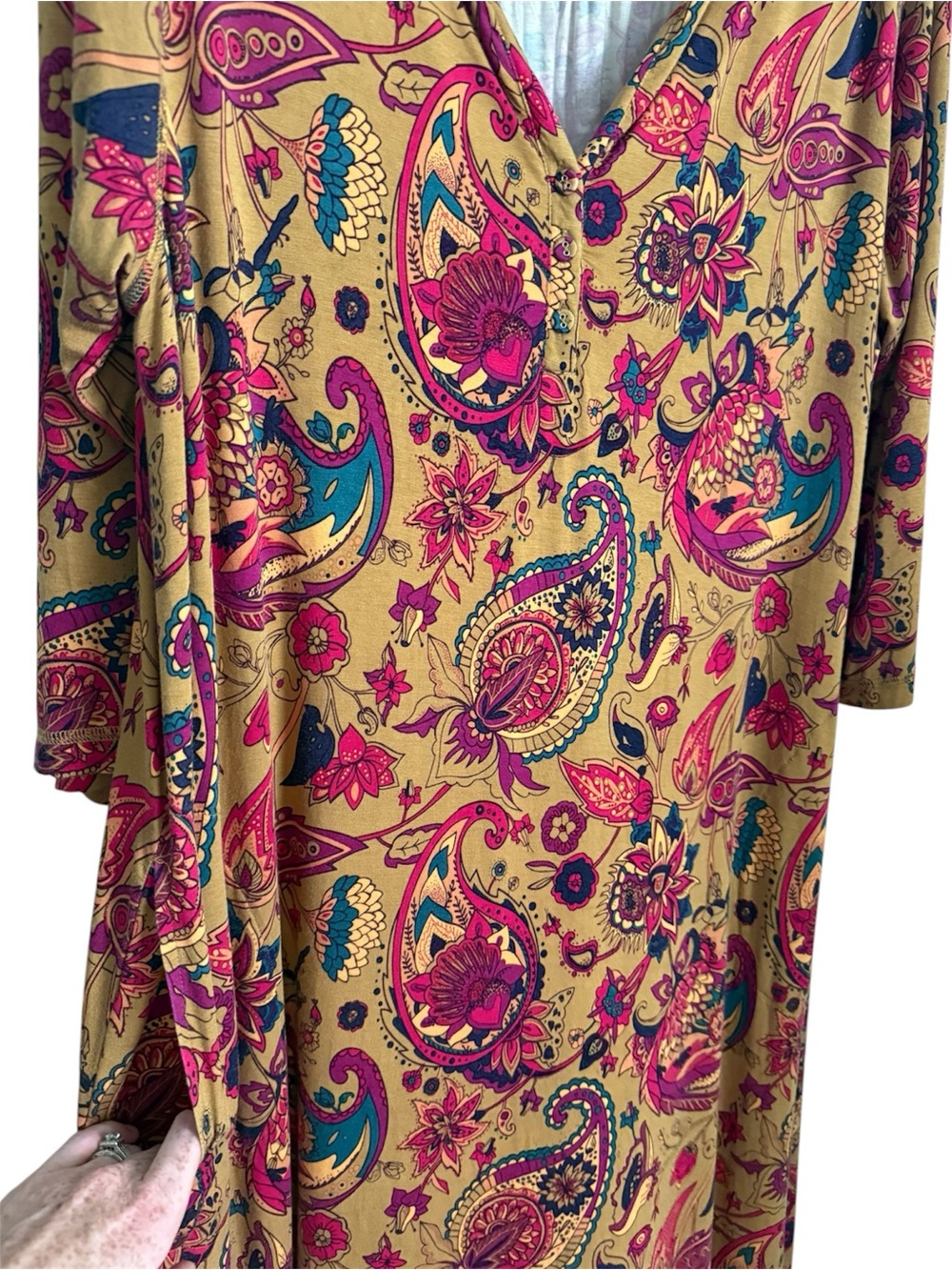 Soft Surroundings Paisley Colorful Maxi Dress Pockets 1X - Picture 10 of 14